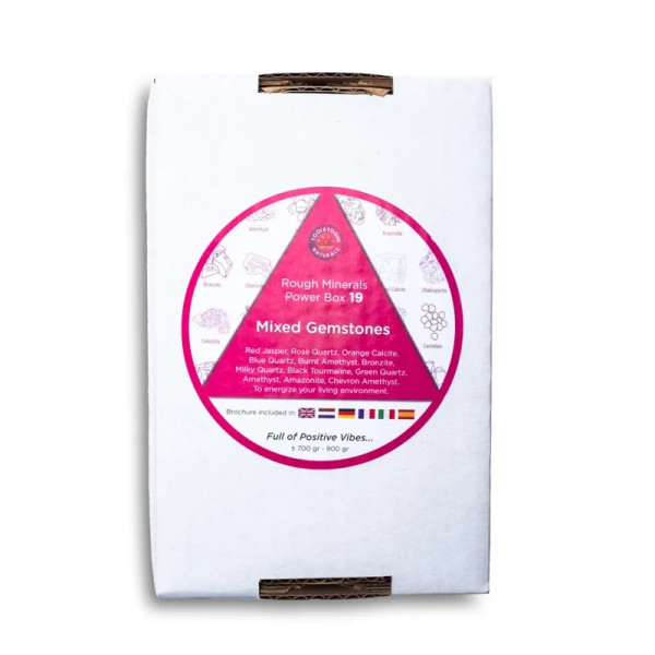 Power Box 19 Mélange de pierres précieuses brutes -- ± 700-900 g