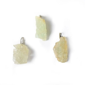 Pendentif pierre précieuse calcite verte brute -- ±2-4cm