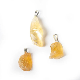Pendentif citrine (quartz fumé) brute -- ±2.5-4cm