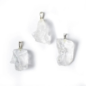 Pendentif pierre précieuse cristal de roche brute -- ±3.5cm