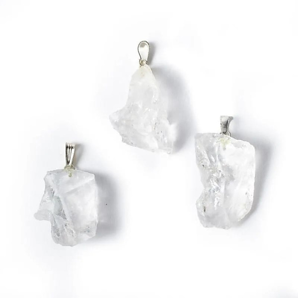Pendentif pierre précieuse cristal de roche brute -- ±3.5cm