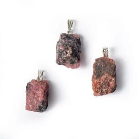 Pendentif pierre précieuse rhodonite -- ±3cm