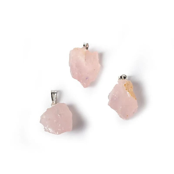 Pendentif pierre précieuse quartz rose -- ±2.5cm
