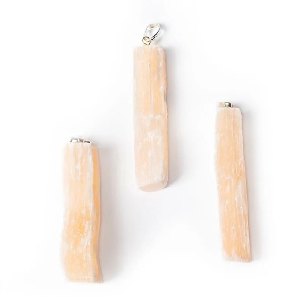 Pendentif sélénite orange brute -- ±5.5cm