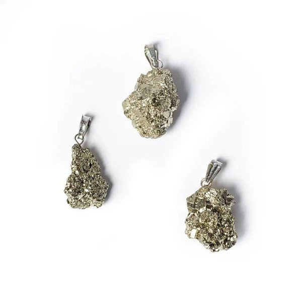 Pendentif pierre précieuse pyrite brute -- ±2.5cm