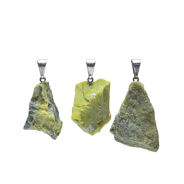 Pendentif Serpentinite brute -- ± 2cm