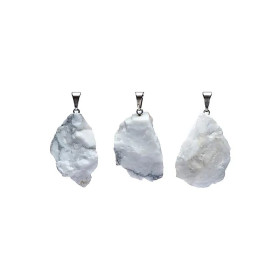 Pendentif en Howlite blanche brute -- ± 2cm