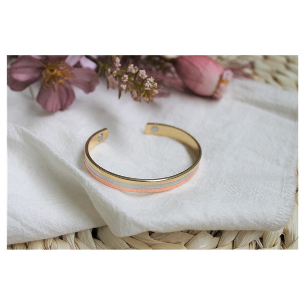 Bracelet cuivre avec Aimants Jonc Petit modèle 3 métaux