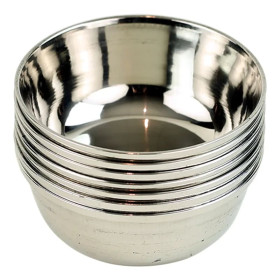 Emballé par 7, Bols d'offrande acier inox -- 6 cm