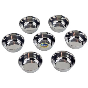 Emballé par 7, Bols d'offrande acier inox -- 8.75 cm