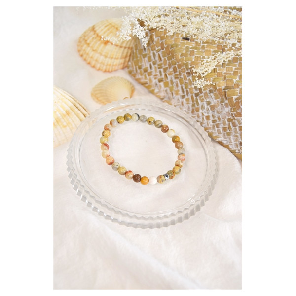 Bracelet Agate Crazy Lace Perles rondes 6 mm