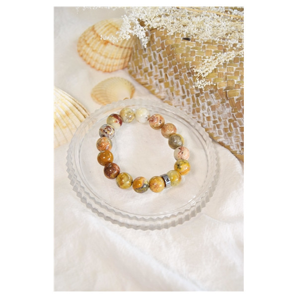 Bracelet Agate Crazy Lace Perles rondes 12 mm