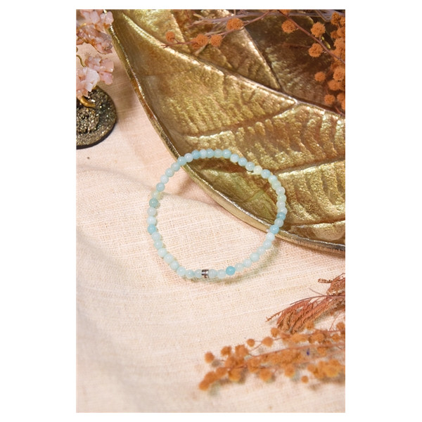 Bracelet Amazonite Perles rondes 4 mm
