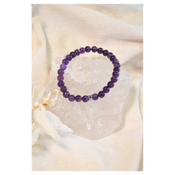 Bracelet Améthyste Perles rondes 6 mm