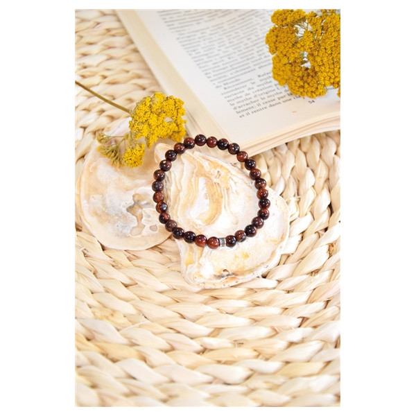 Bracelet Oeil de Taureau Perles rondes 6 mm