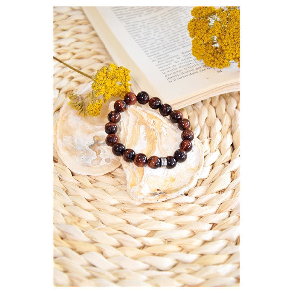 Bracelet Oeil de Taureau Perles rondes 10 mm