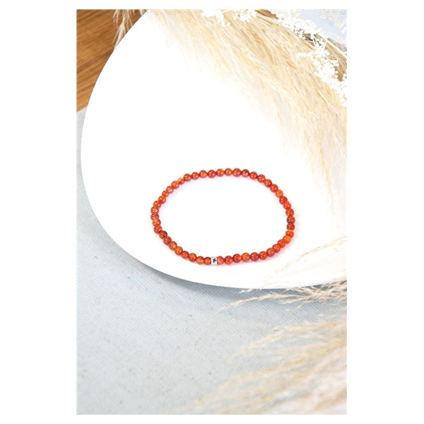 Bracelet Cornaline Perles rondes 4 mm