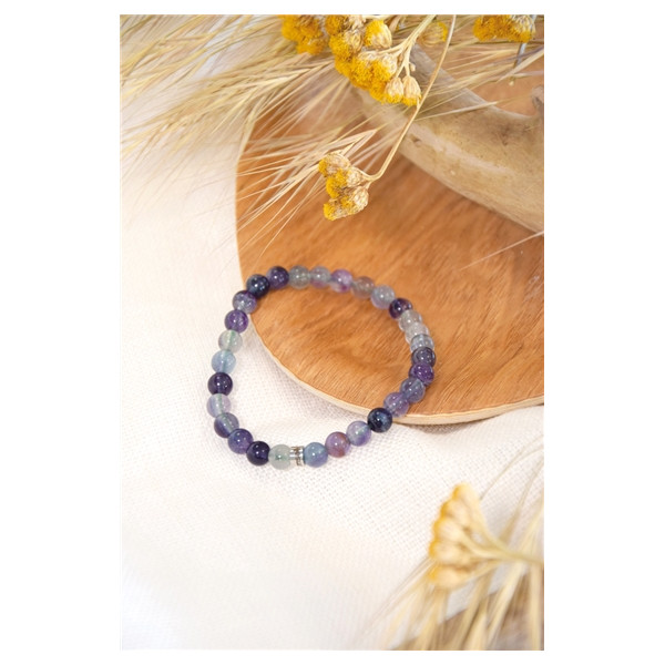 Bracelet Fluorite Perles rondes 6 mm