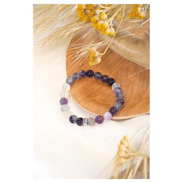 Bracelet Fluorite Perles Rondes 8 mm
