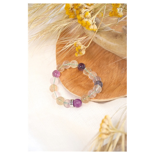 Bracelet Fluorite Perles rondes 10 mm