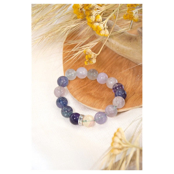 Bracelet Fluorite Perles rondes 12 mm