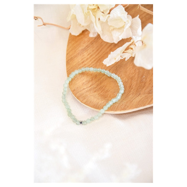 Bracelet Aventurine Verte Perles rondes 4 mm
