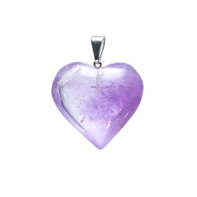 Pendentif en améthyste en forme de cœur -- ± 2-3 cm