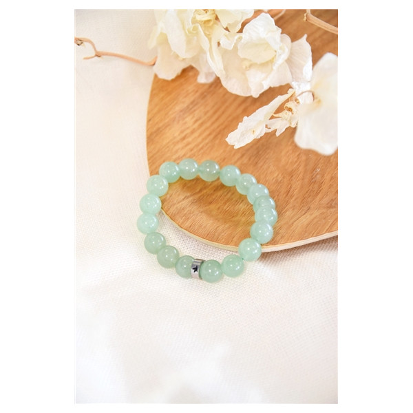 Bracelet Aventurine Verte Perles rondes 10 mm