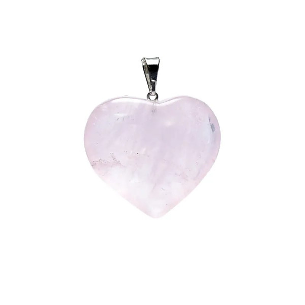 Pendentif de quartz rose en forme de cœur -- ± 2-3 cm