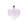 Pendentif de quartz rose en forme de cœur -- ± 2-3 cm
