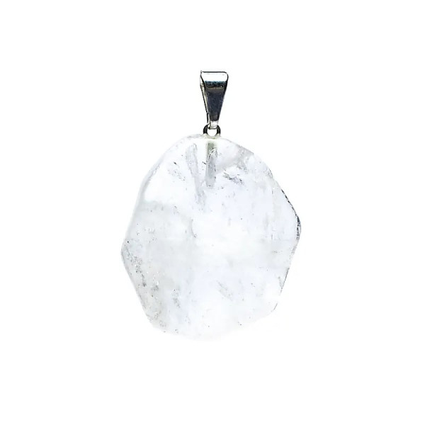Pendentif pierre gemme cristal de roche forme fantaisie -- ±3cm