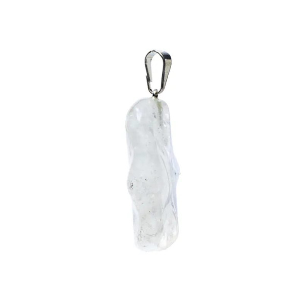 Pendentif pierre gemme cristal de roche forme fantaisie -- ±3cm