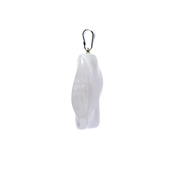 Pendentif quartz rose forme fantaisie -- ±3cm