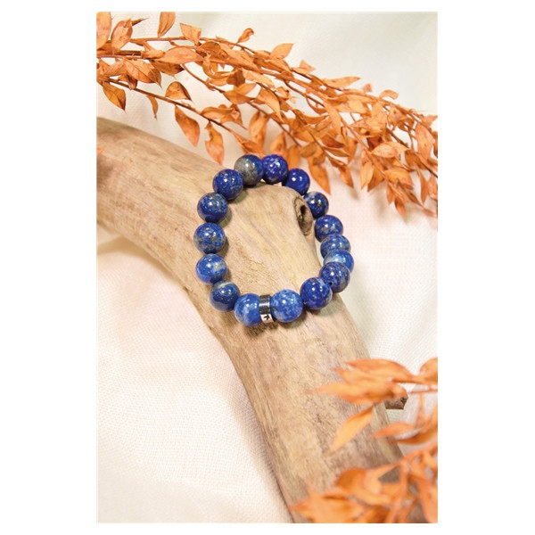 Bracelet Lapis-Lazuli Perles rondes 12 mm