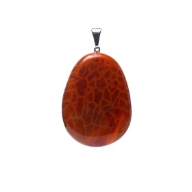 Pendentif en agate de feu en forme de goutte -- ±3,5-4cm
