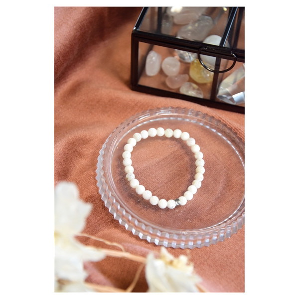 Bracelet Pierre de Lune Perles rondes 6 mm