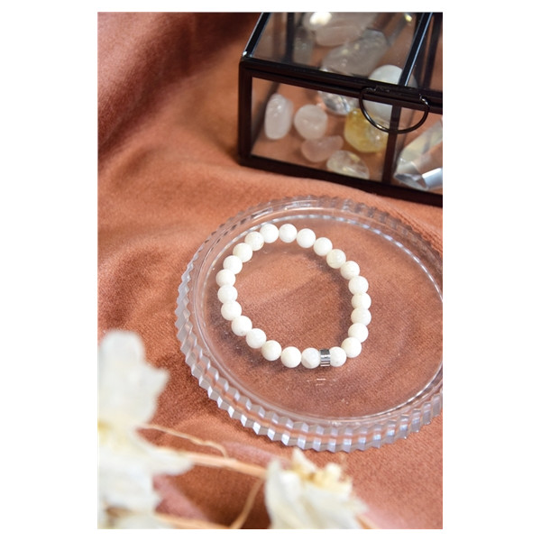 Bracelet Pierre de Lune Perles rondes 8 mm
