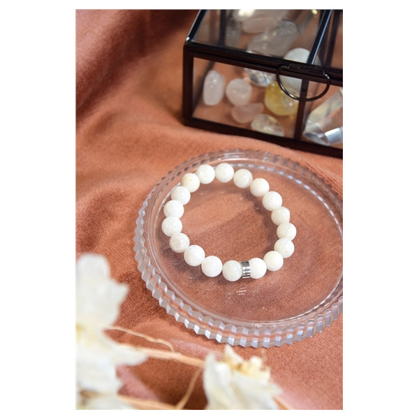 Bracelet Pierre de Lune Perles rondes 10 mm