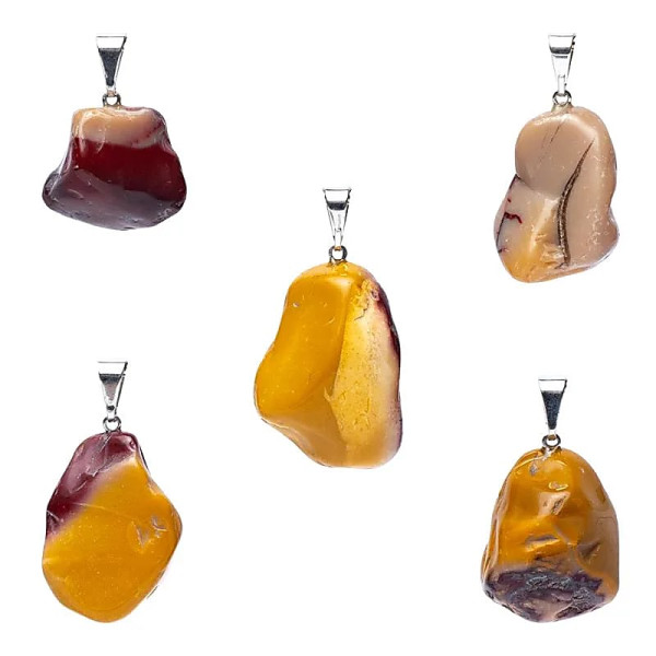 Pendentif en pierre précieuse Mookaite percée -- ±2cm