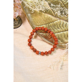 Bracelet Jaspe Rouge Perles rondes 8 mm