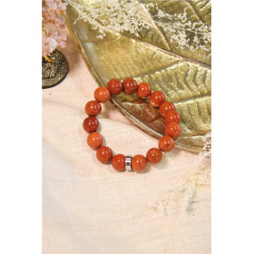 Bracelet Jaspe Rouge Perles rondes 12 mm
