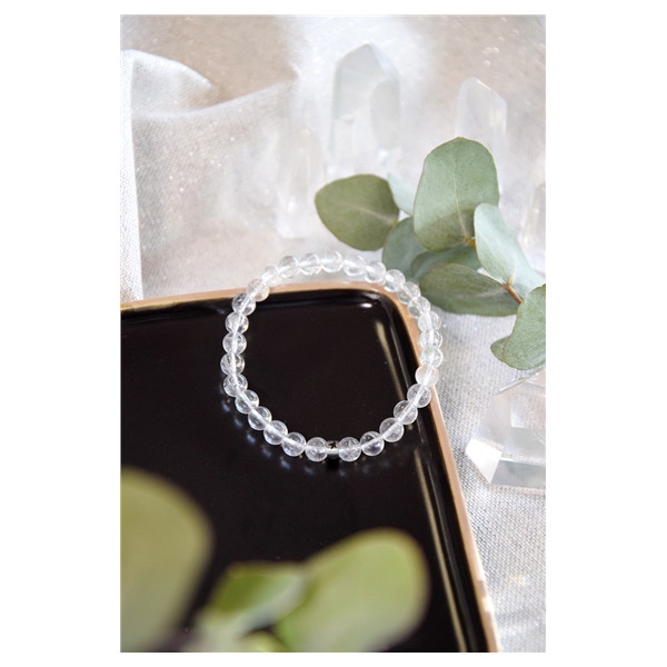 Bracelet Cristal de Roche Perles rondes 6 mm
