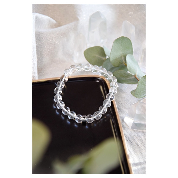 Bracelet Cristal de Roche Perles rondes 8 mm