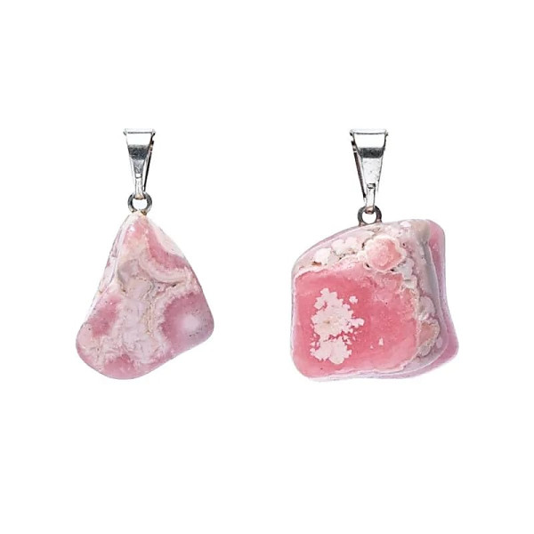 Pendentif en pierre précieuse rhodochrosite percée -- ±2,5cm