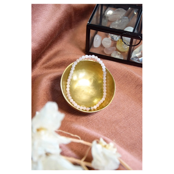 Bracelet Quartz Rose Perles rondes 4 mm