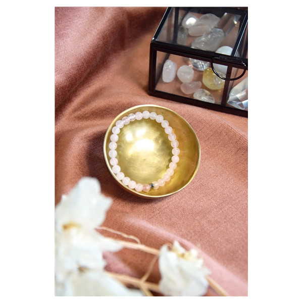 Bracelet Quartz Rose Perles rondes 6 mm