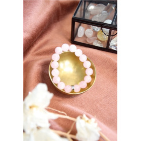 Bracelet Quartz Rose Perles rondes 12 mm