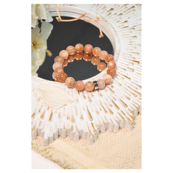 Bracelet Pierre de Soleil Perles rondes 10 mm