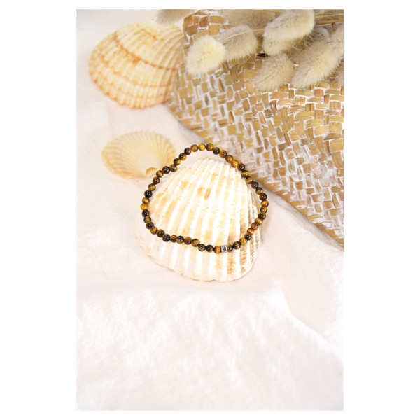 Bracelet Oeil de Tigre Perles rondes 4 mm