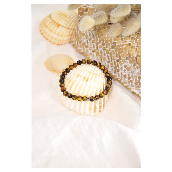 Bracelet Oeil de Tigre Perles rondes 6 mm